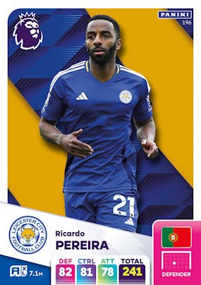 196 ricardo pereira leicester city panini adrenalyn xl 2024 2025.jpg