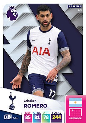 320 christian romero tottenham hotspur panini adrenalyn xl 2024 2025.jpg