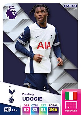 323 destiny udogie tottenham hotspur panini adrenalyn xl 2024 2025.jpg