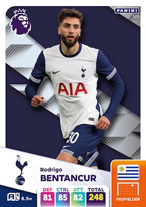 329 rodrigo bentancur tottenham hotspur panini adrenalyn xl 2024 2025.jpg