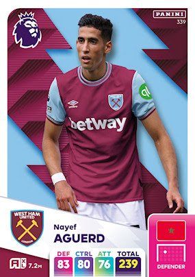 339 nayef aguerd west ham united panini adrenalyn xl 2024 2025.jpg