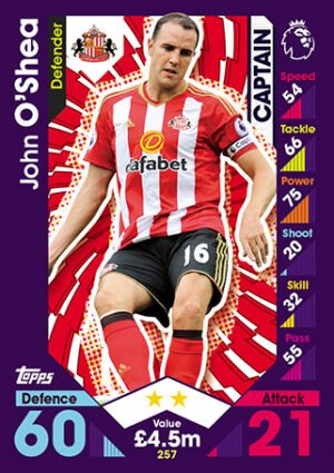 257  john o'shea sunderland 2016 2017