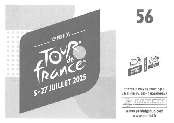 Tdf 2025 sticker # 056 back