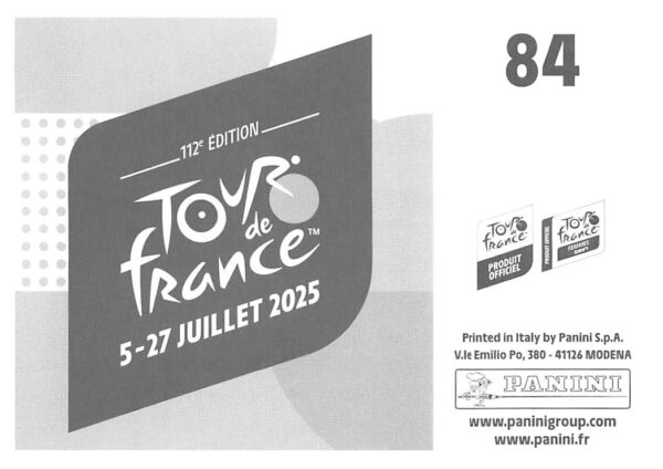 Tdf 2025 sticker # 084 back