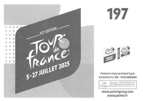 Tdf 2025 sticker # 197 back