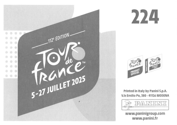 Tdf 2025 sticker # 224 back