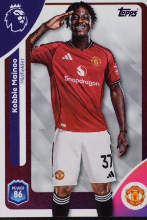 206 kobbie mainoo manchester united topps premier league 25 26 1500px
