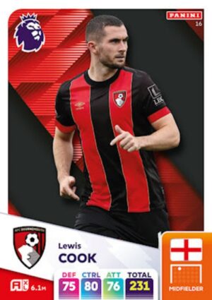 016 Lewis Cook AFC Bournemouth Panini Adrenalyn XL 2024 2025 500px