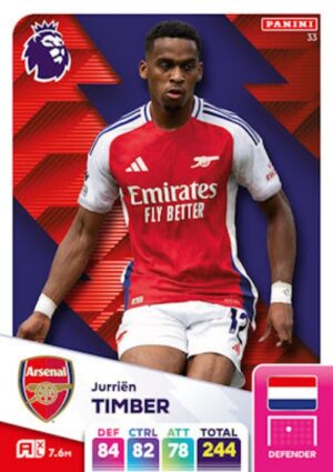 033 Jurrien Timber Arsenal Panini Adrenalyn XL 2024 2025 500px