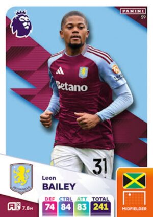 059 Leon Bailey Aston Villa Panini Adrenalyn XL 2024 2025 500px