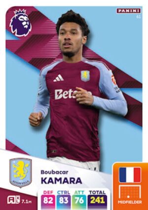 061 Boubacar Kamara Aston Villa Panini Adrenalyn XL 2024 2025 500px