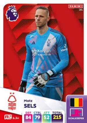 281   Matz Sels Nottingham Forest Panini Adrenalyn XL 2024 2025 500px