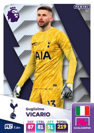 317 Guglielimo Vicario Tottenham Hotspur Panini Adrenalyn XL 2024 2025 500px