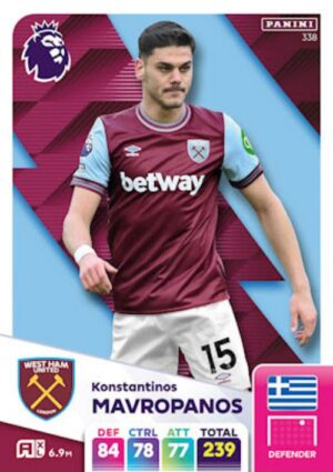 338 Konstantinos Mavropanos West Ham United Panini Adrenalyn XL 2024 2025 500px